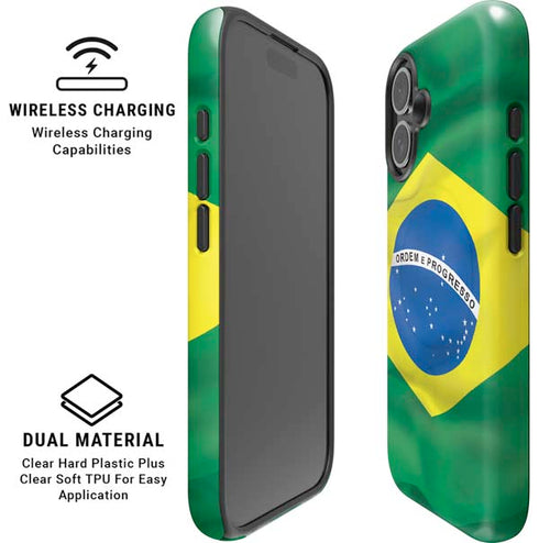 Brazil Flag iPhone 16 Plus Magsafe Impact Case